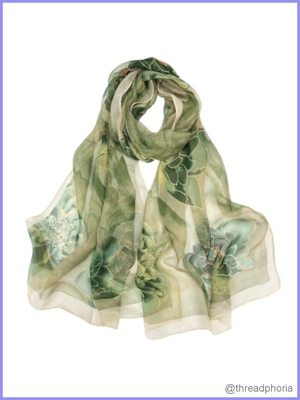 Elegant Floral Print Lightweight Scarf Shawl Wrap Women Sun Protection
